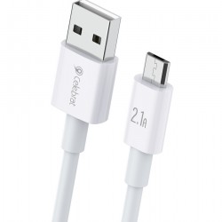 CELEBRAT καλώδιο Micro USB σε USB CB-24M, 2.1A, 1.2m, λευκό