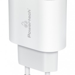 POWERTECH φορτιστής τοίχου PT-1150, USB-C, 12W, λευκός