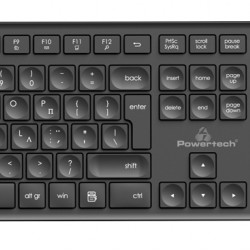POWERTECH set ποντίκι & πληκτρολόγιο PT-1151, ασύρματο, 1600DPI, μαύρο