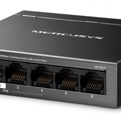 MERCUSYS Desktop Switch MS106LP, 6x 10/100 Mbps, PoE+, Ver. 1.0