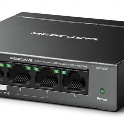 MERCUSYS Desktop Switch MS105GP, 5x 10/100/1000 Mbps, PoE+, Ver. 1.0