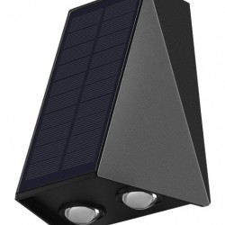 POWERTECH LED ηλιακό φωτιστικό τοίχου HLL-0129, 1.5W, 6500K, 1300mAh