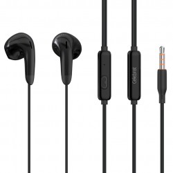 CELEBRAT earphones με μικρόφωνο G27, 3.5mm σύνδεση, Φ14mm, 1.2m, μαύρα