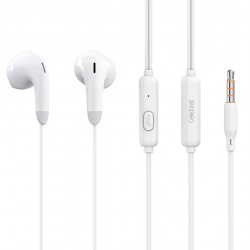 CELEBRAT earphones με μικρόφωνο G27, 3.5mm σύνδεση, Φ14mm, 1.2m, λευκά