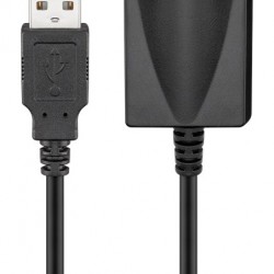 GOOBAY καλώδιο προέκτασης USB 95439, active, 480Mbps, 5m, μαύρο