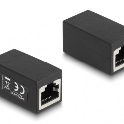 DELOCK σύνδεσμος RJ45 88003, θηλυκό σε θηλυκό, Cat.6, μαύρος
