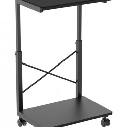 BRATECK βάση δαπέδου για PC CPB28-01 με ροδάκια, 2 ράφια, έως 80kg