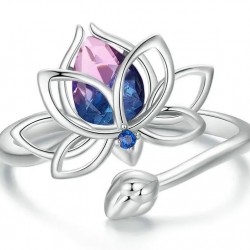 BAMOER δαχτυλίδι SCR984-E με συνθετική τουρμαλίνη, ασήμι 925, ασημί