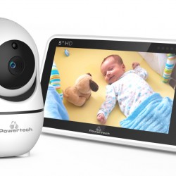 POWERTECH ενδοεπικοινωνία μωρού PT-1188 με κάμερα & οθόνη 5