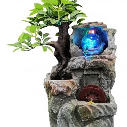 HOME USE διακοσμητικό συντριβάνι HUH-0173, φωτιζόμενο, 18x18x30cm