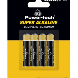 POWERTECH αλκαλικές μπαταρίες Super Alkaline PT-1213, AAA, 1.5V, 4τμχ