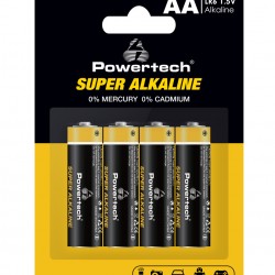 POWERTECH αλκαλικές μπαταρίες Super Alkaline PT-1214, AA, 1.5V, 4τμχ