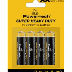 POWERTECH μπαταρίες Zinc Carbon Super Heavy Duty PT-1219, AA, 1.5V, 4τμχ