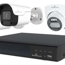 POWERTECH NVR καταγραφικό με 4 κάμερες PT-1233, 4K, 4MP, 9 κανάλια