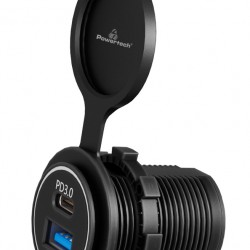 POWERTECH πρίζα USB για σκάφη & οχήματα PTL-004, USB & USB-C, 36W, IP65