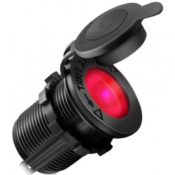 POWERTECH πρίζα αναπτήρα για σκάφη & οχήματα PTL-011, κόκκινο LED, 12V