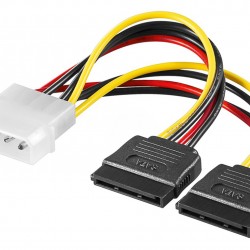 GOOBAY καλώδιο τροφοδοσίας 4 pin σε 2x SATA 68524, 0.13m