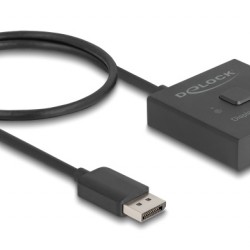 DELOCK DisplayPort switch 18906, 2 σε 1, bidirectional, 8K/30Hz, μαύρο