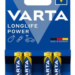 VARTA αλκαλικές μπαταρίες Longlife Power, AAA/LR03, 1.5V, 4τμχ