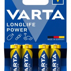 VARTA αλκαλικές μπαταρίες Longlife Power, AA/LR6, 1.5V, 4τμχ