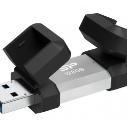 SILICON POWER USB Flash Drive C51, USB/USB-C, 128GB, 120MBps, ασημί