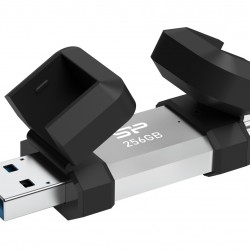 SILICON POWER USB Flash Drive C51, USB/USB-C, 256GB, 200MBps, ασημί