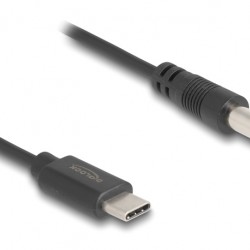 DELOCK καλώδιο USB-C σε DC 5.5 x 2.1mm 85397, 1m, μαύρο