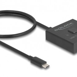 DELOCK USB-C switch 18911, 2 σε 1 bidirectional, 10Gbps, 8K, 100W, μαύρο