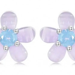 BAMOER σκουλαρίκια καρφωτά SCE1733 με οπάλ πέτρα, ασήμι 925, ασημί