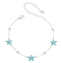 BAMOER βραχιόλι SCB276, σχήμα κοχύλι, ασήμι 925, ασημί/βεραμάν