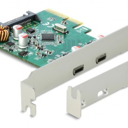 DELOCK κάρτα επέκτασης PCI Express x4 σε 2x USB-C 90397, 10 Gbps