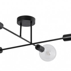 POWERTECH φωτιστικό οροφής HLL-0149, 4x E27, μεταλλικό, μαύρο
