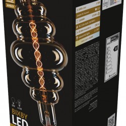 Avide LED Jumbo Bixby Κεχριμπάρι 8W E27 2400K Ντιμαριζόμενο 200x410mm