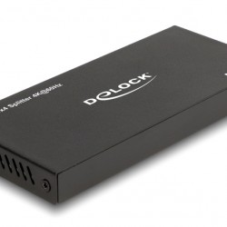 DELOCK HDMI splitter 18652 με downscaler πλήκτρο, 4 σε 1, 4K/60Hz, μαύρο