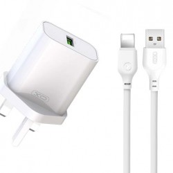 XO L103 (UK) QC3.0 18W Φορτιστής με Καλώδιο Lightning (NB103) 