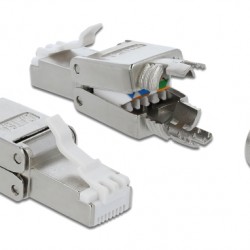 DELOCK βύσμα RJ45 CAT 6A STP 86477, tool-free, ασημί