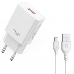 XO L127 USB-A QC18W Φορτιστής Γρήγορης Φόρτισης με Type-C Καλώδιο