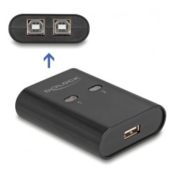 DELOCK USB Type B switch 11503, 2 σε 1, μαύρο