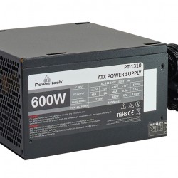 POWERTECH τροφοδοτικό PC PT-1310, 600W, ATX, 120mm Fan