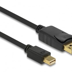 DELOCK καλώδιο mini DisplayPort σε DisplayPort 82698, 4K/60Hz, 21.6 Gbps, 1m, μαύρο