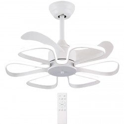 POWERTECH ανεμιστήρας οροφής HLL-0173 με LED φως, 96W, Φ55x35cm, λευκός