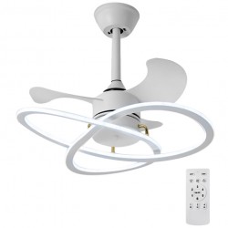 POWERTECH ανεμιστήρας οροφής HLL-0175 με LED φως, 96W, Φ60x25cm, λευκός