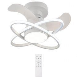 POWERTECH ανεμιστήρας οροφής HLL-0177 με LED φως, 96W, Φ60x28cm, λευκός