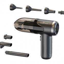 POWERTECH 2 σε 1 σκουπάκι χειρός & air duster PT-1315, 60W, 4000mAh, μαύρο