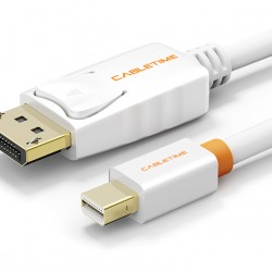 CABLETIME καλώδιο mini DisplayPort σε DisplayPort CT-AV588-02G, 4K/60Hz, 1m, λευκό