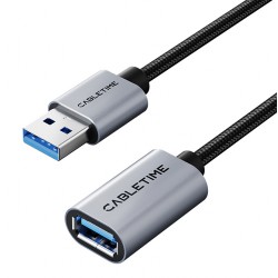 CABLETIME καλώδιο προέκτασης USB CT-AMAF1, 5Gbps, 3m, μαύρο