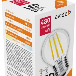 Avide LED Filament Σφαιρική  4W E27 360° Λευκό 4000K