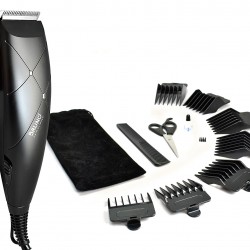 BRUNO σετ κουρευτική μηχανή ρεύματος BRN-0197 με εξαρτήματα & τσαντάκι, μαύρη