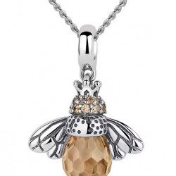 BAMOER κολιέ μέλισσα SCC035+SCA010-45 με κυβική ζιρκόνια, ασήμι 925, ασημί