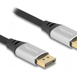 DELOCK καλώδιο DisplayPort 2.1 80633, 16K/60Hz, 40 Gbps, 1m, μαύρο